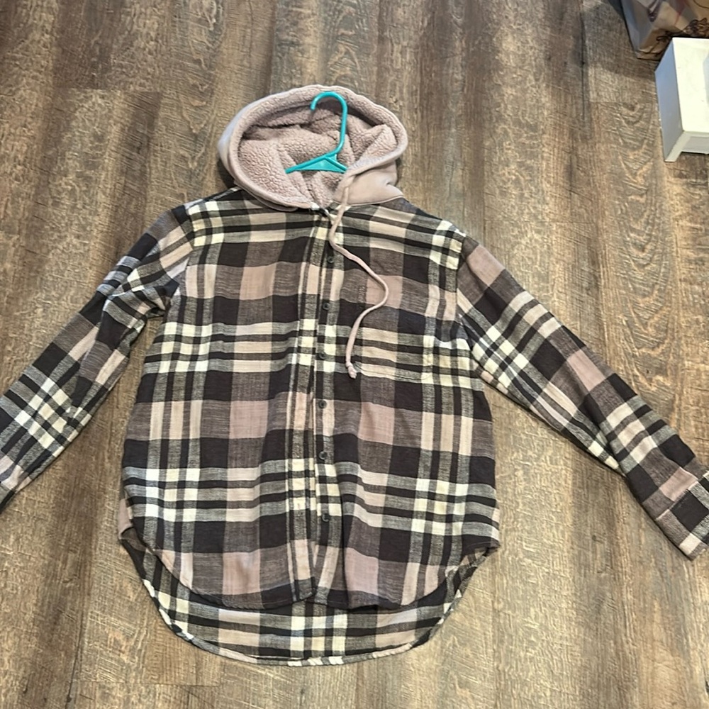 American eagle plaid shirt with hoodie